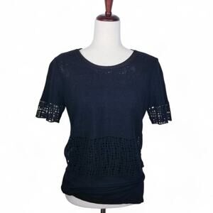 Elie Tahari Black Cage Lace Exposed Tape Zipper Top Holiday e80d9505 - Small
